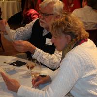 man and woman at table